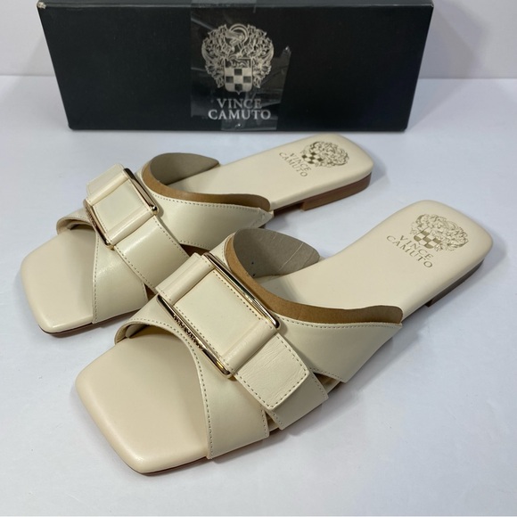 Vince Camuto Shoes - Vince Camuto Alexino Sandals Womens Size 10 Creamy White Leather Slip On NEW